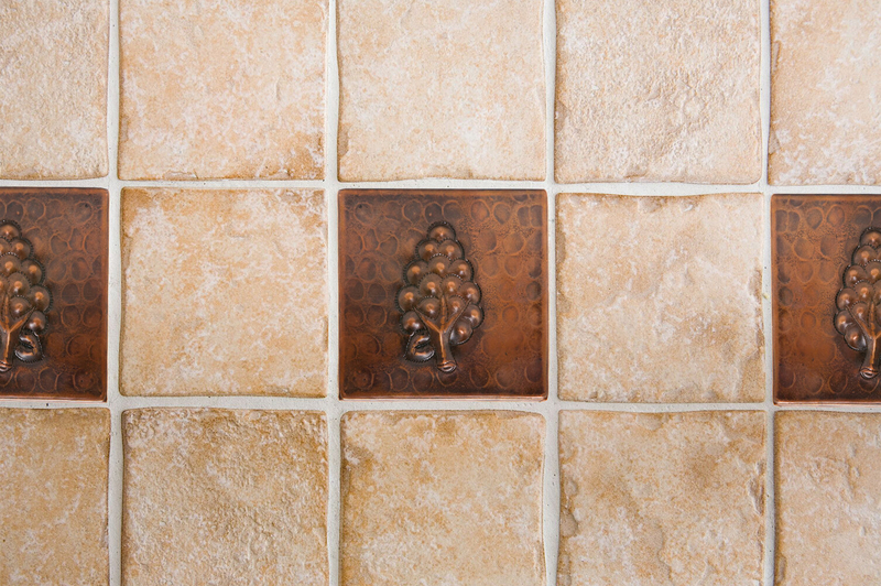 Grapes Hammered 4" x 4" Metal Decorative Tile Insert in Oil Rubbed Bronze