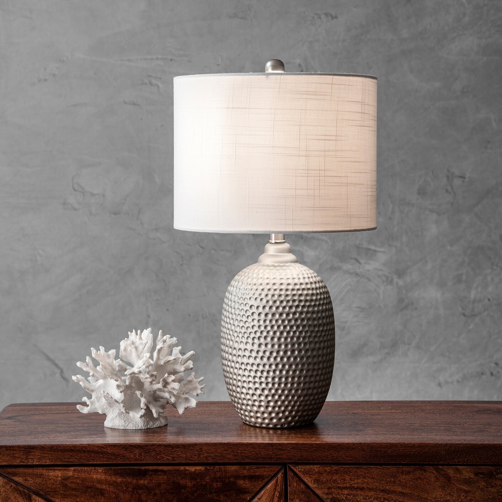 Grey contemporary Pewter lamp base 