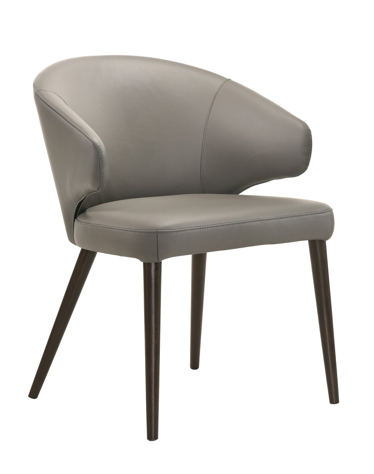 Half Circle Medium Backed Leather Arm Dining Chair