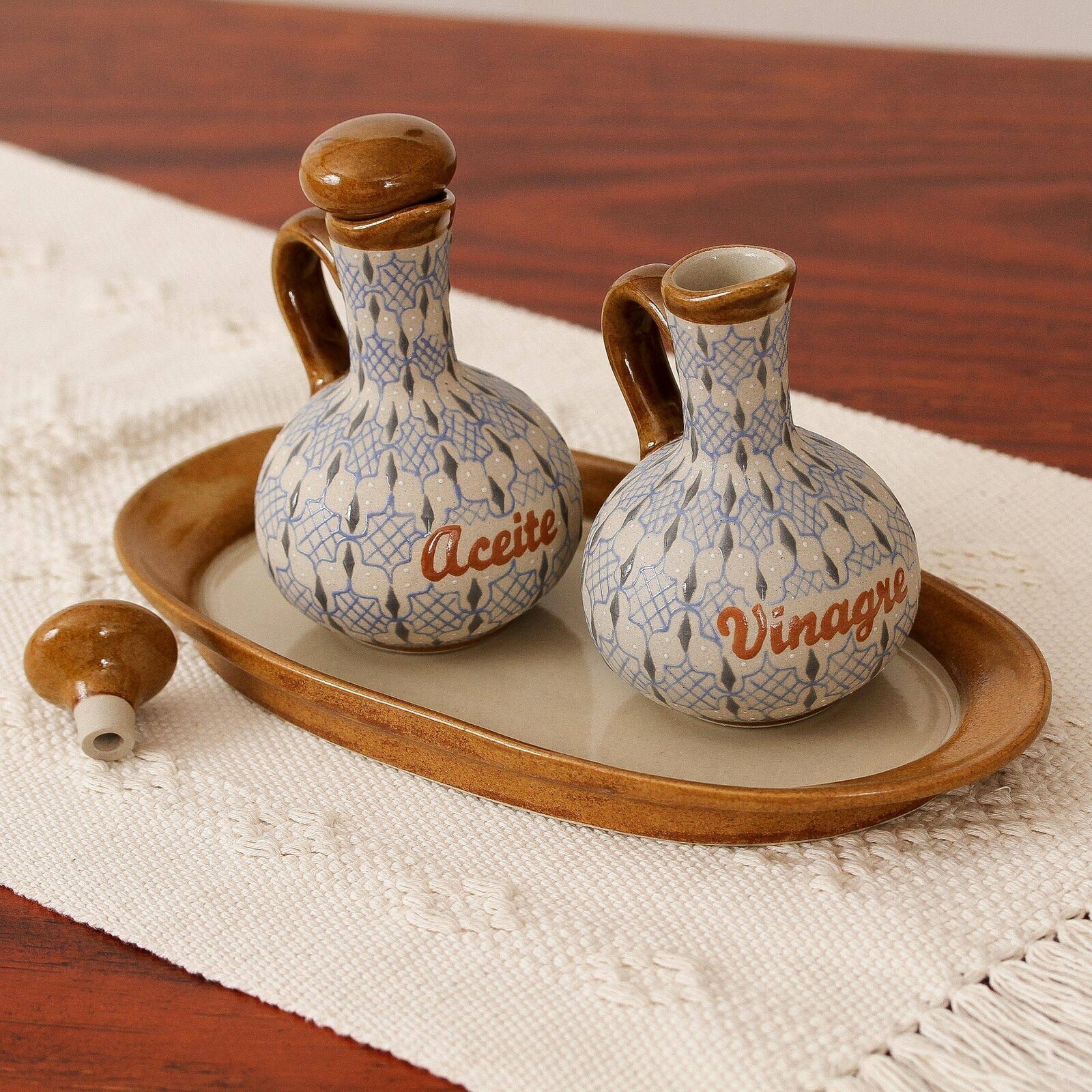 Hand crafted decorative oil bottles