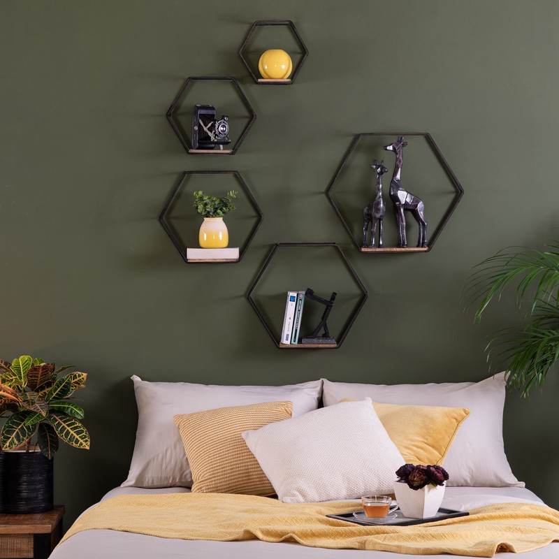Hans 5 Piece Hexagon Accent Shelf