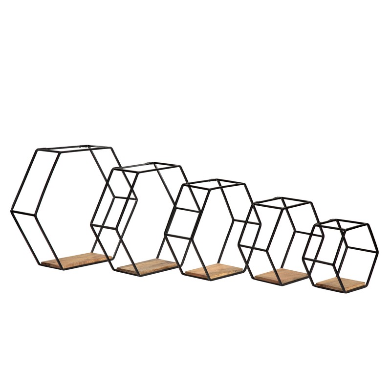 Hans 5 Piece Hexagon Accent Shelf
