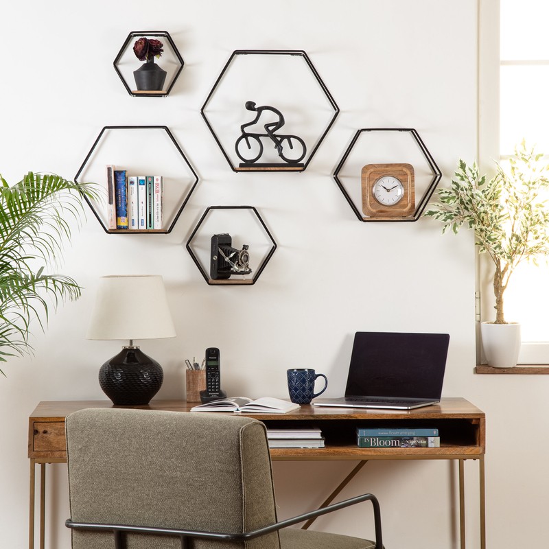 Hans 5 Piece Hexagon Accent Shelf