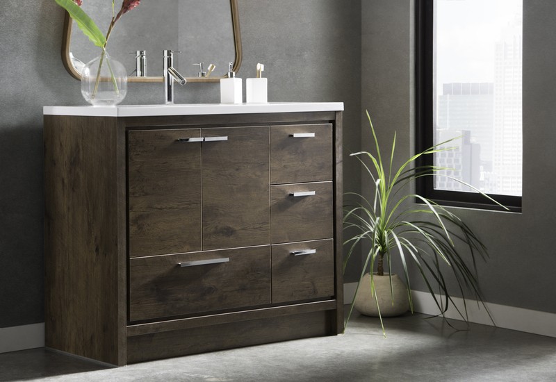 Harger Free Standing Modern 42" Rectangular Single Bathroom Vanity Set