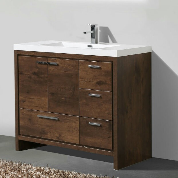Harger Free Standing Modern 42" Rectangular Single Bathroom Vanity Set