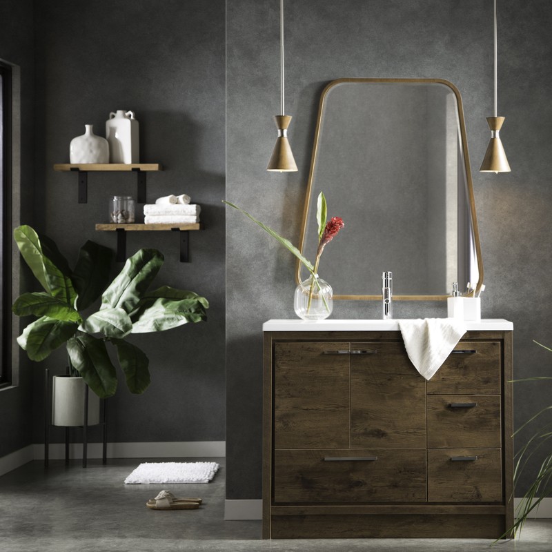 Harger Free Standing Modern 42" Rectangular Single Bathroom Vanity Set