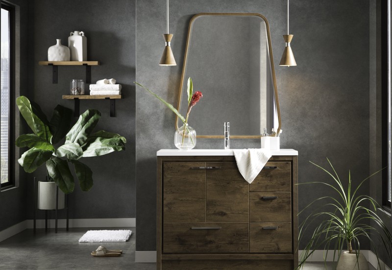 Harger Free Standing Modern 42" Rectangular Single Bathroom Vanity Set