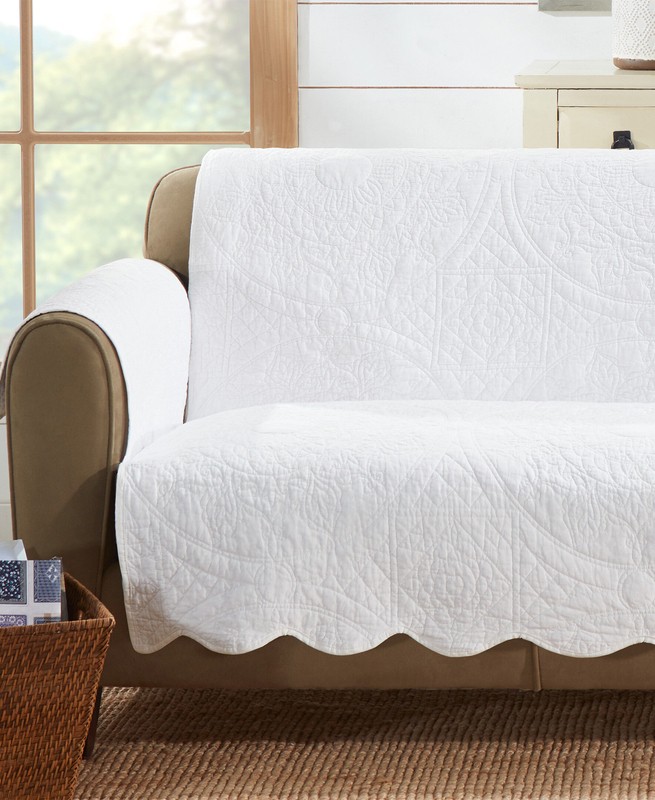Heirloom Quilted Box Cushion Sofa Slipcover
