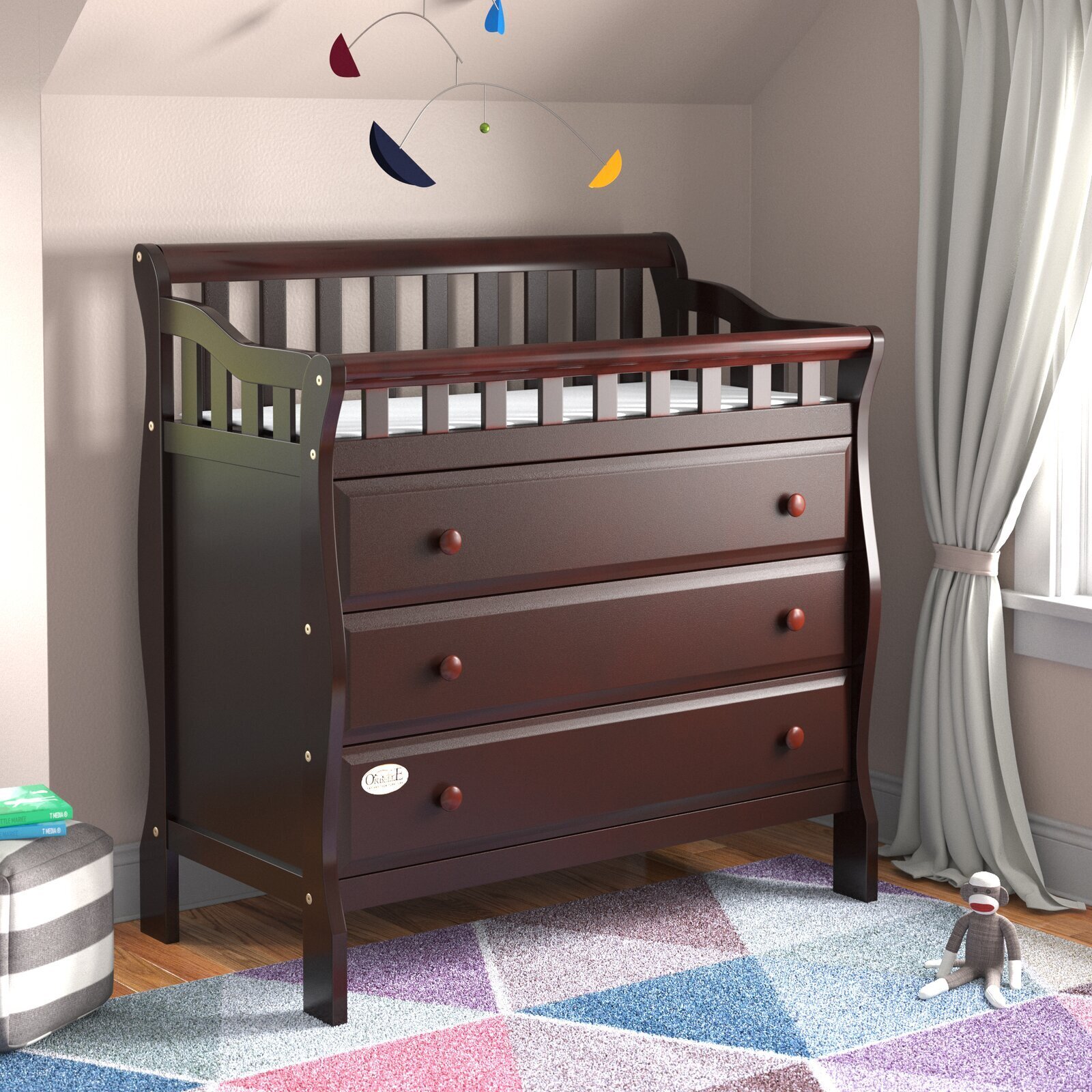 High Backed Solid Wood Changing Table