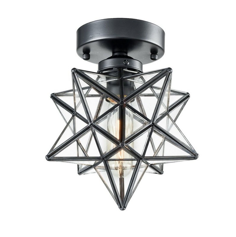 Holleman 1 - Light 12'' Unique/Statement Star Semi Flush Mount