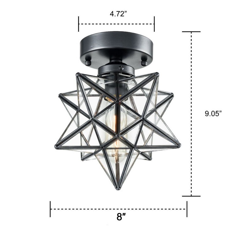 Holleman 1 - Light 12'' Unique/Statement Star Semi Flush Mount
