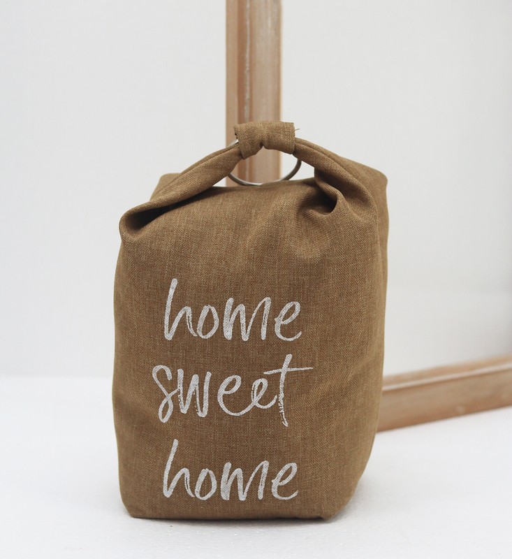 Home Sweet Home Fabric Weighted Floor Stop