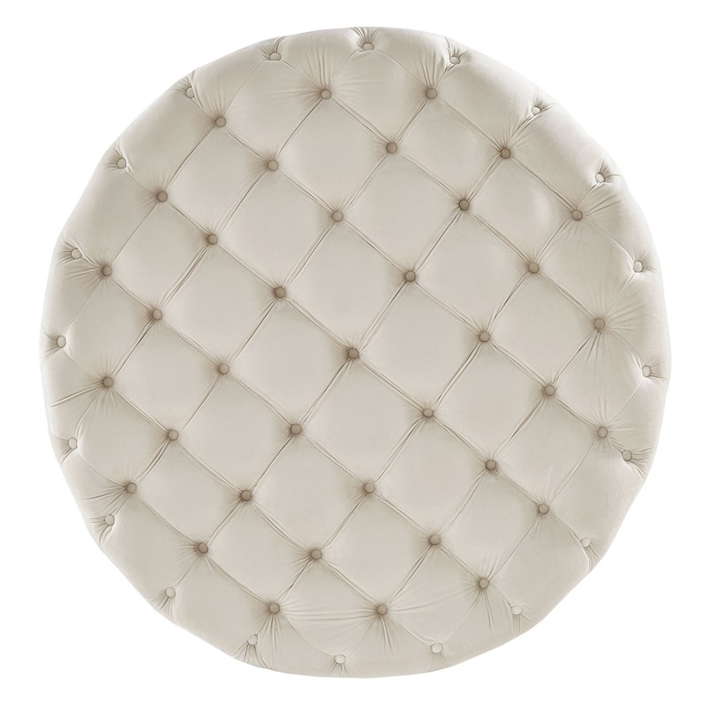 Huskins 41.73'' Wide Velvet Tufted Round Cocktail Ottoman