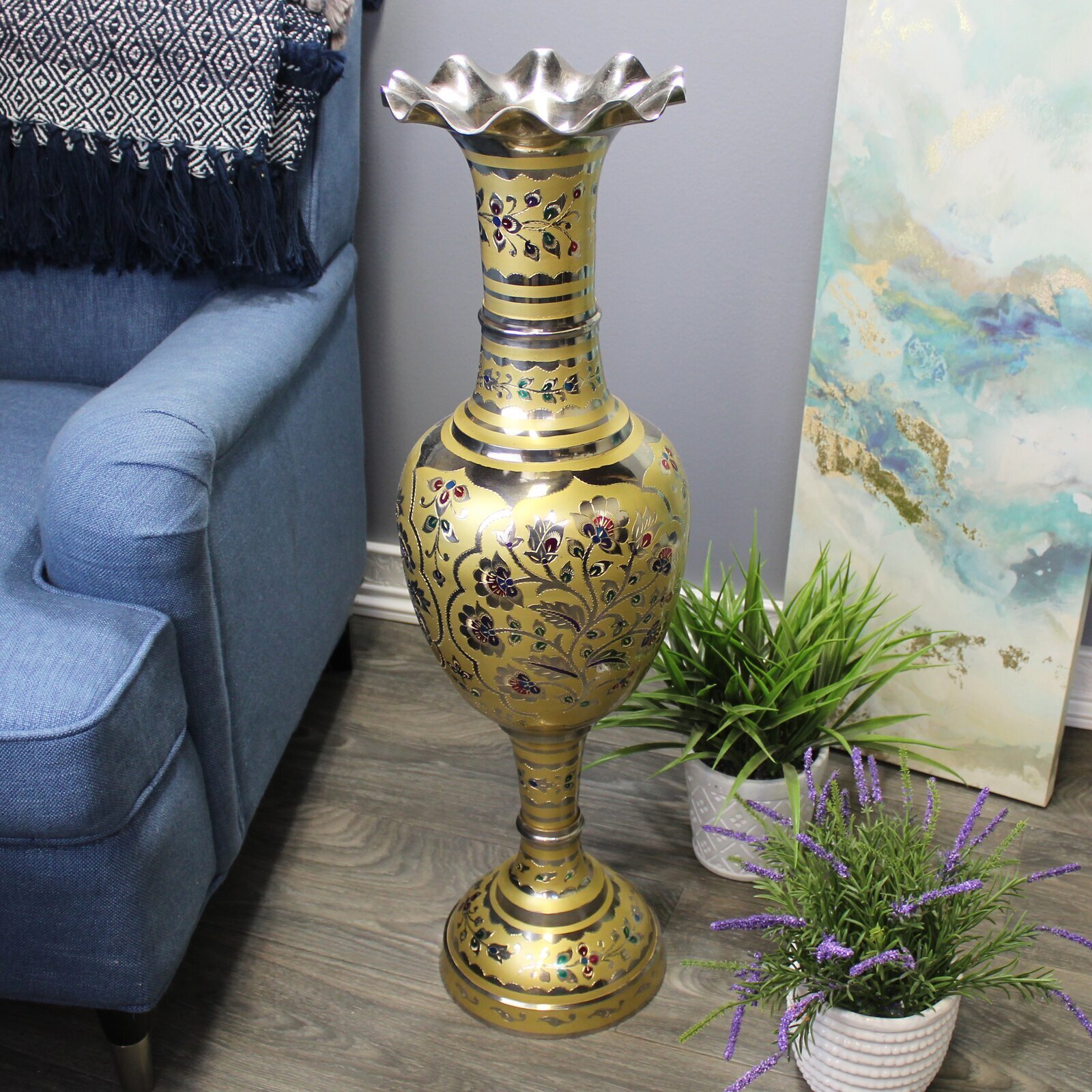 Iconic Extra Large Gold Floor Vase 