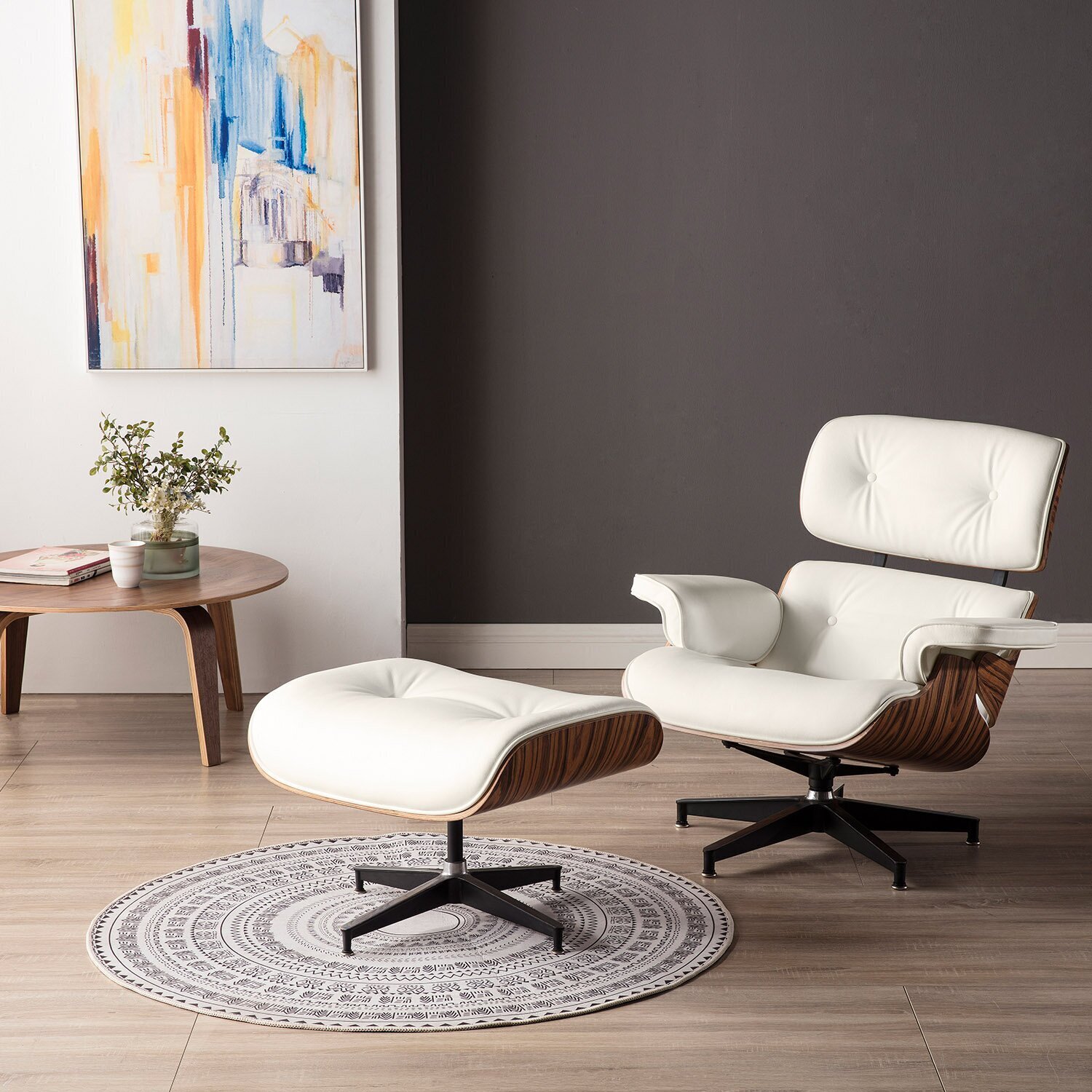 Iconic Mid Century Modern Swivel Chair With Ottoman 