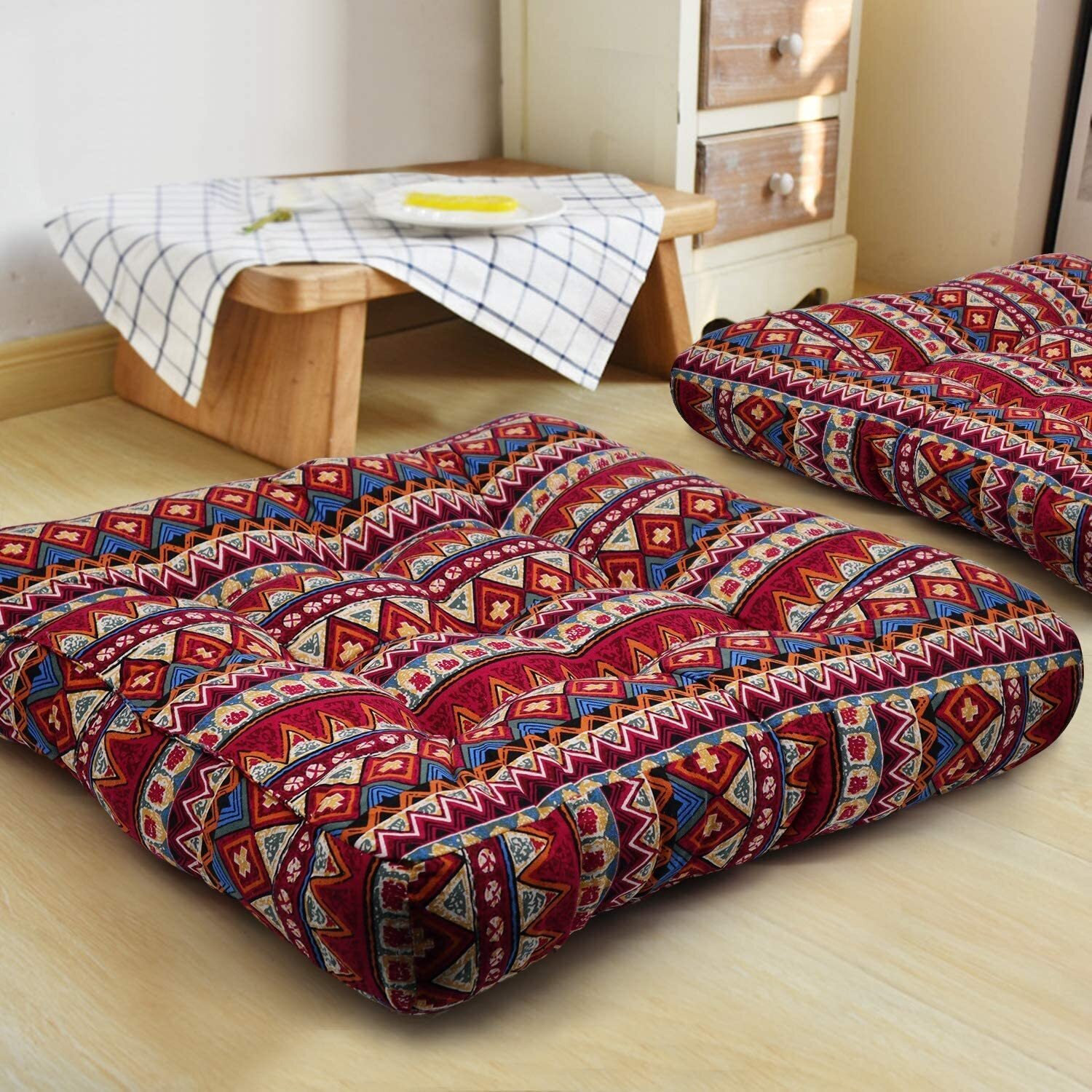 Indian Inspired Square Floor Pillow