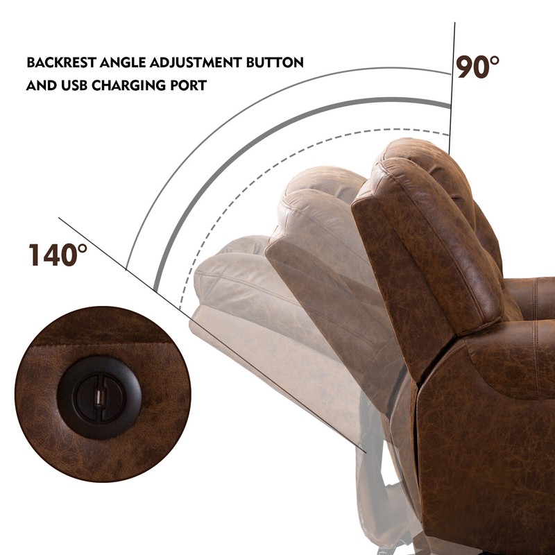 Iraan 39'' Wide Faux Leather Power Standard Recliner