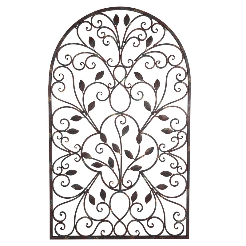 Iron Arched Window Panel Wall Décor