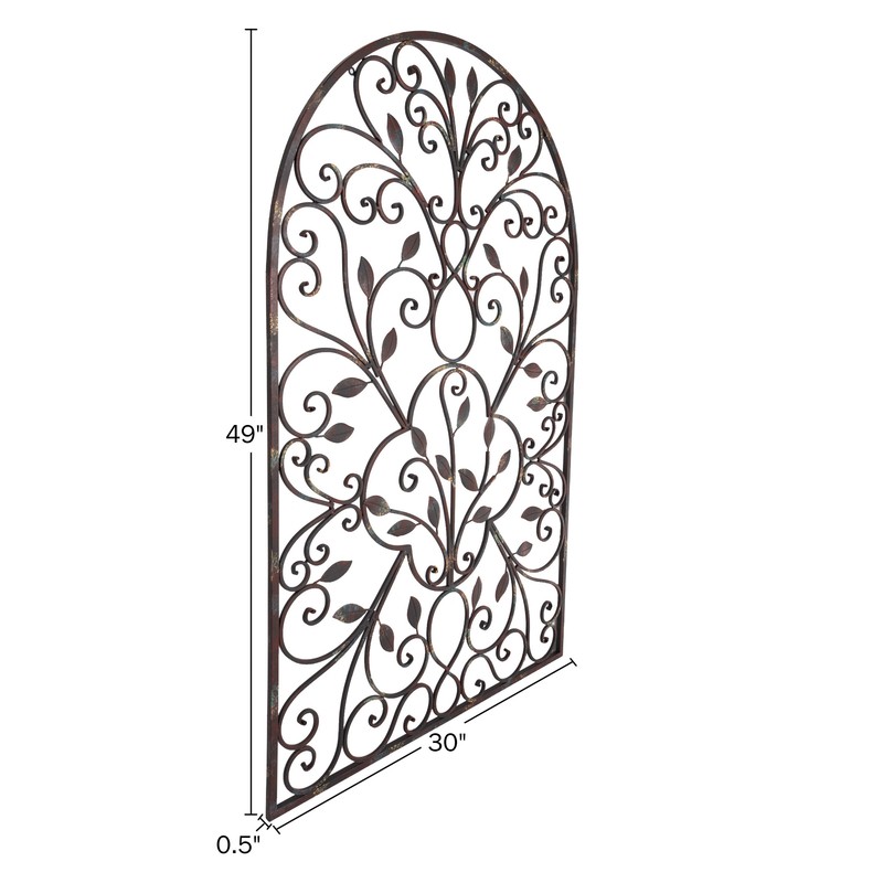 Iron Arched Window Panel Wall Décor
