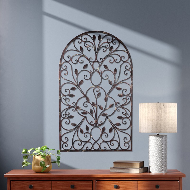 Iron Arched Window Panel Wall Décor