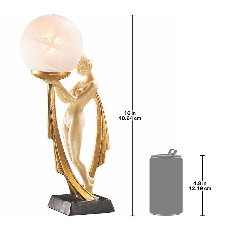 Ivory and Gold Art Deco Lighted Figurine