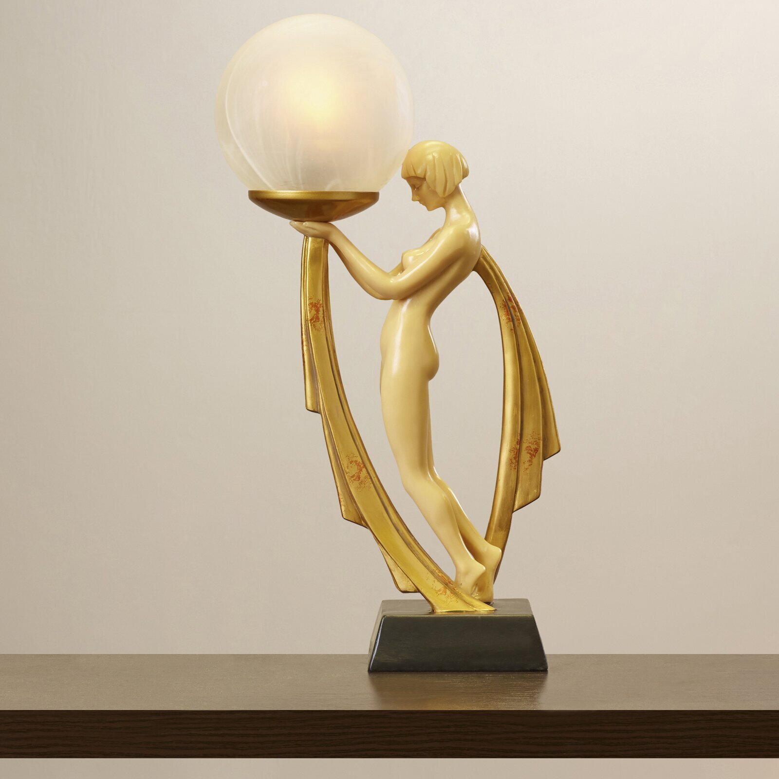 Ivory Antique Art Deco Lady Lamp 