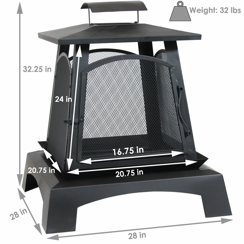 Jarrell 32'' H x 28'' W Steel Wood Burning Outdoor Fire Pit