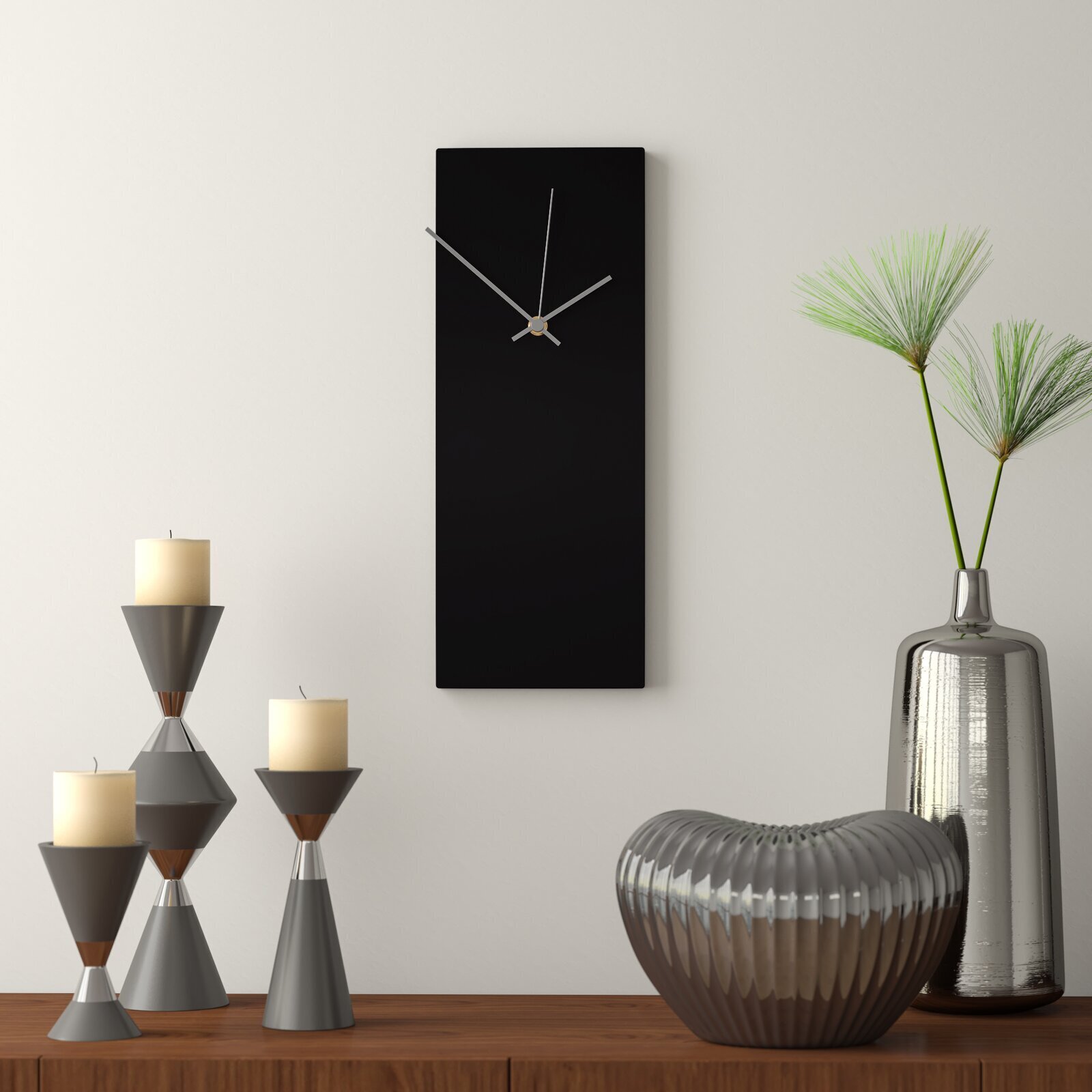 Jet Black Small Wall Clock 