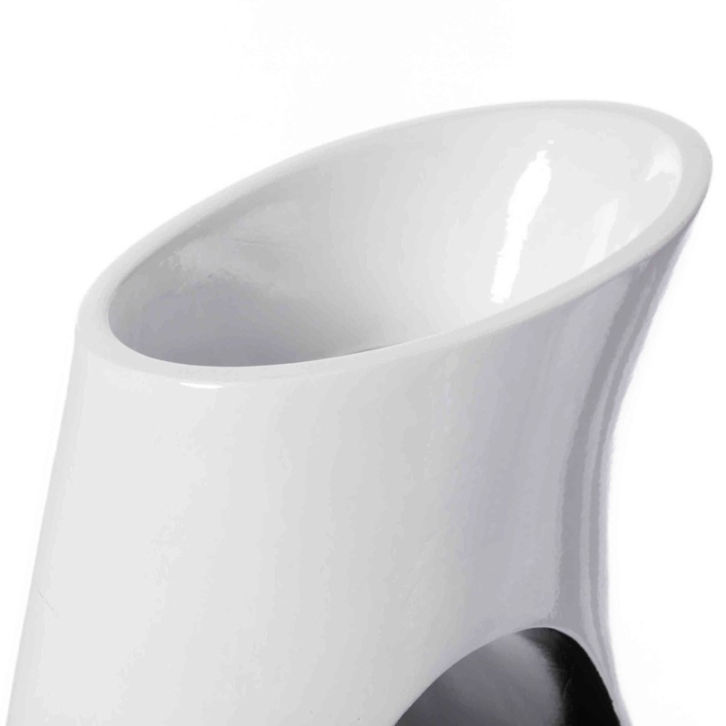 Kallee White Glass Floor Vase