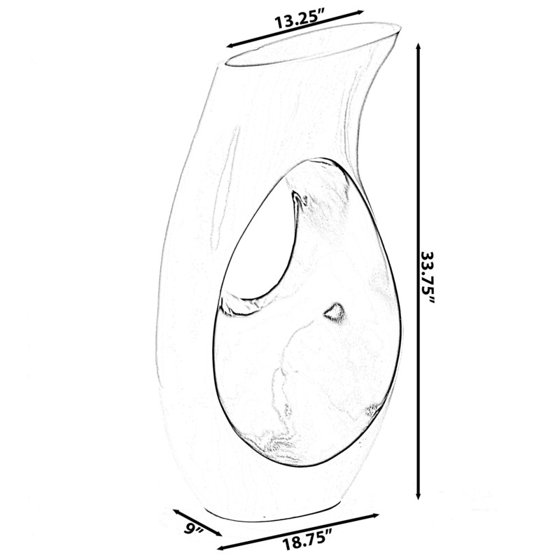 Kallee White Glass Floor Vase