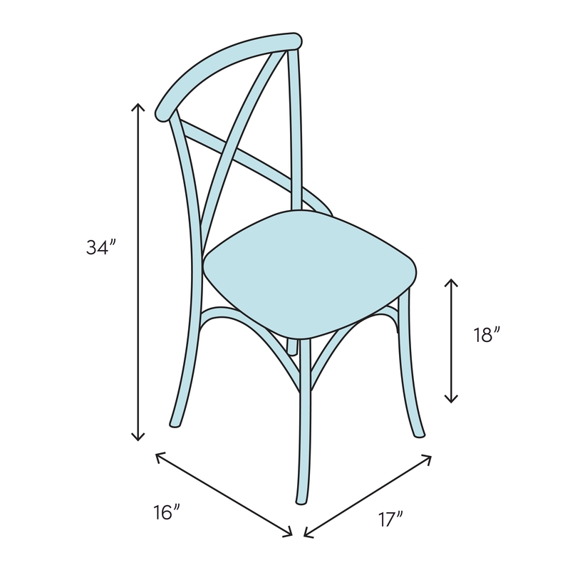 solid wood cross back side chair