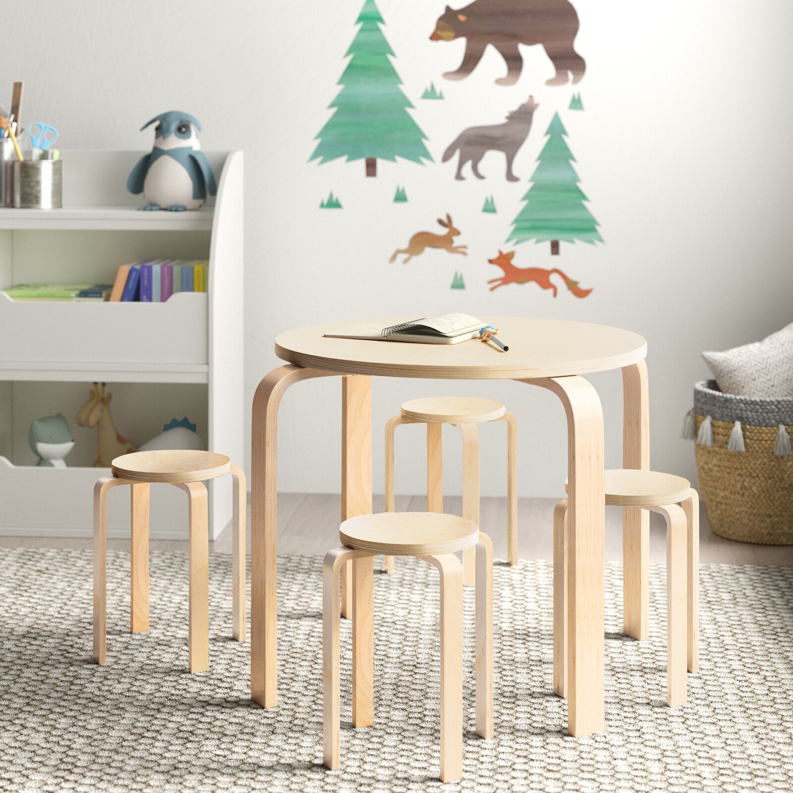 Kids Table and Round Chair Set 