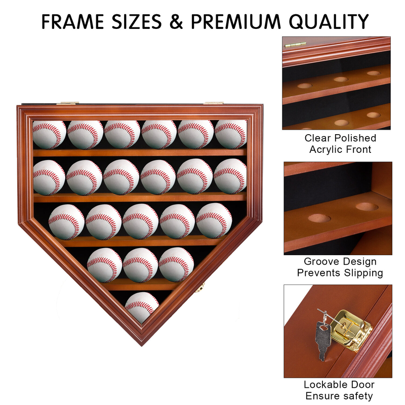 Kinbor 19'' x 4'' MDF Baseball Ball Display Case