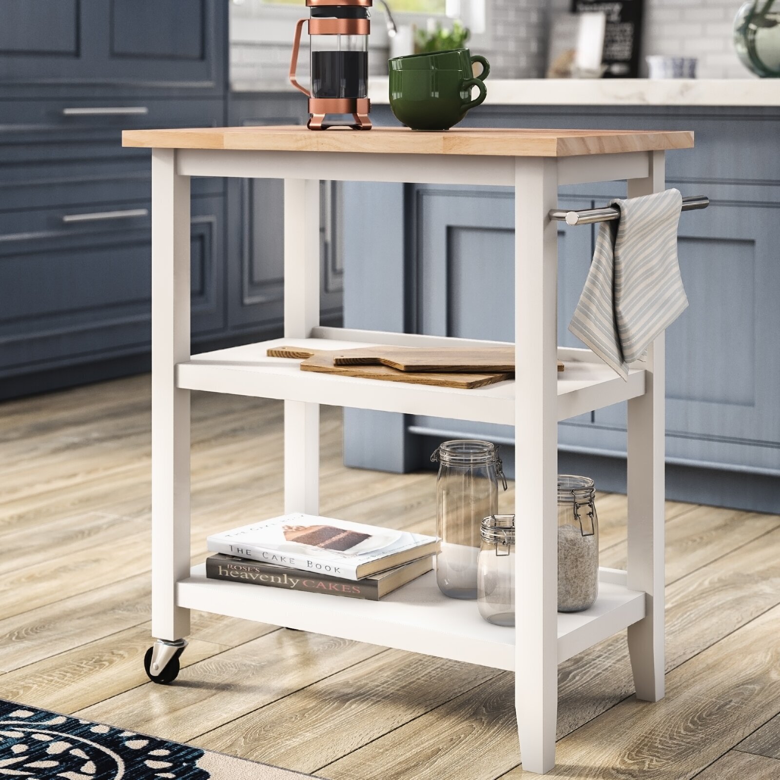 Kitchen Island Cart with Shelves