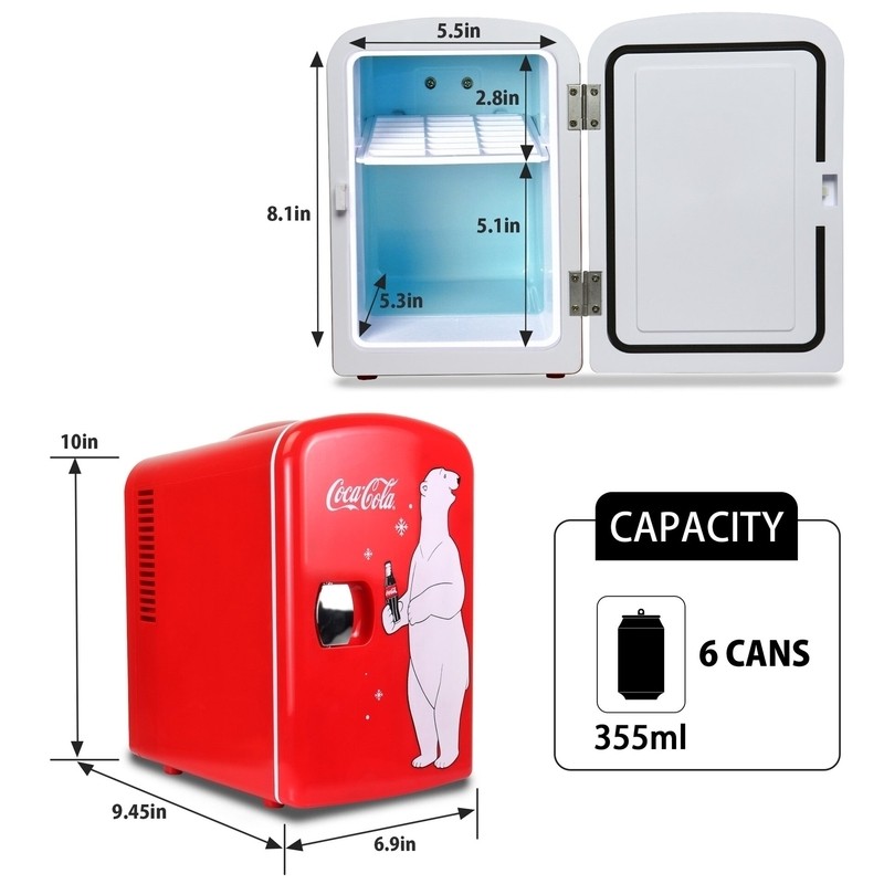 Koolatron Coca-Cola Retro 0.14 Cubic Feet cu. ft. Freestanding Mini Fridge