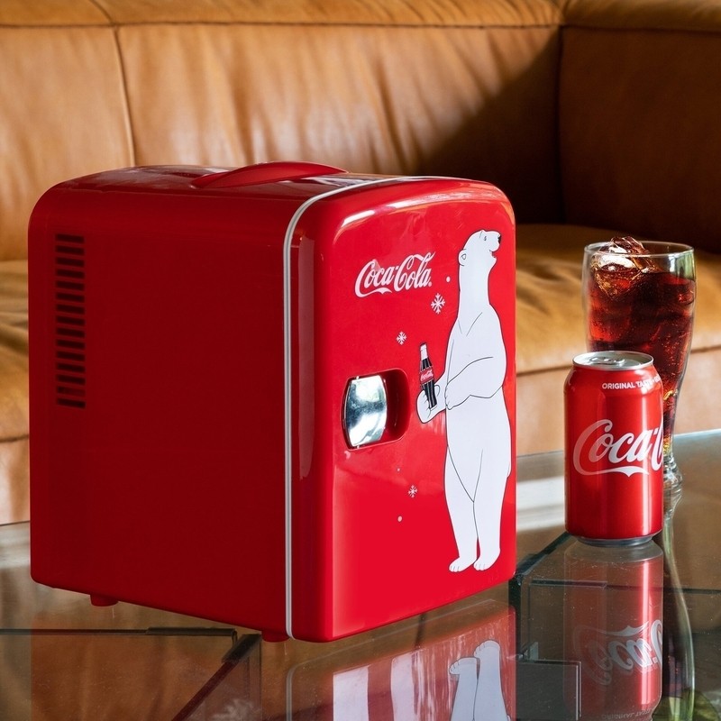 Koolatron Coca-Cola Retro 0.14 Cubic Feet cu. ft. Freestanding Mini Fridge