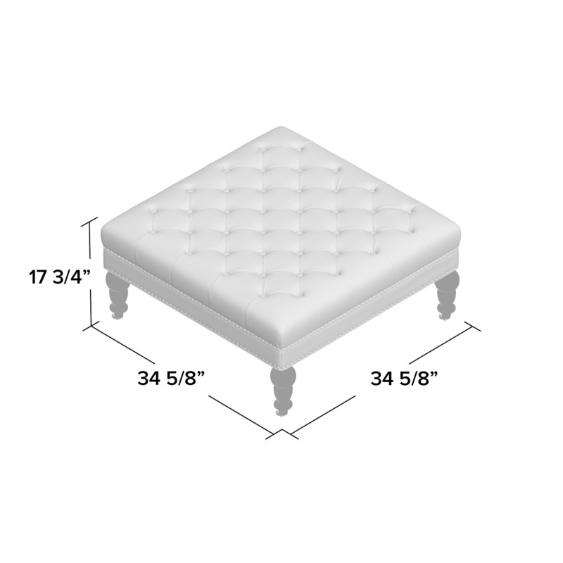Landis 34.63'' Wide Tufted Square Cocktail Ottoman