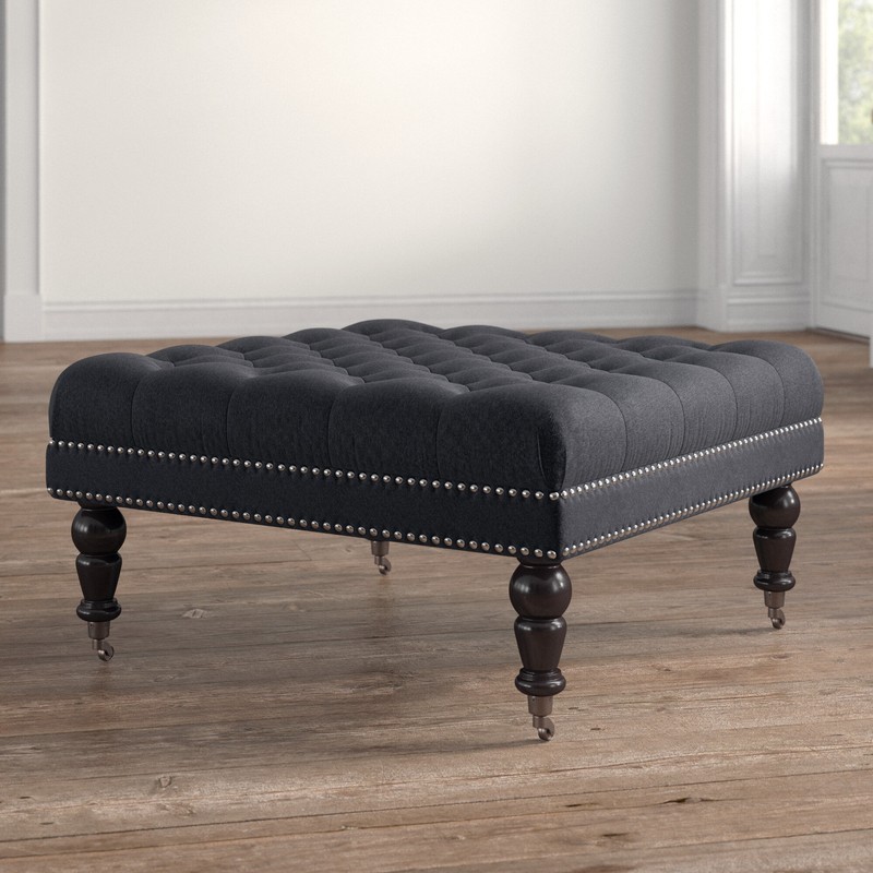 Landis 34.63'' Wide Tufted Square Cocktail Ottoman