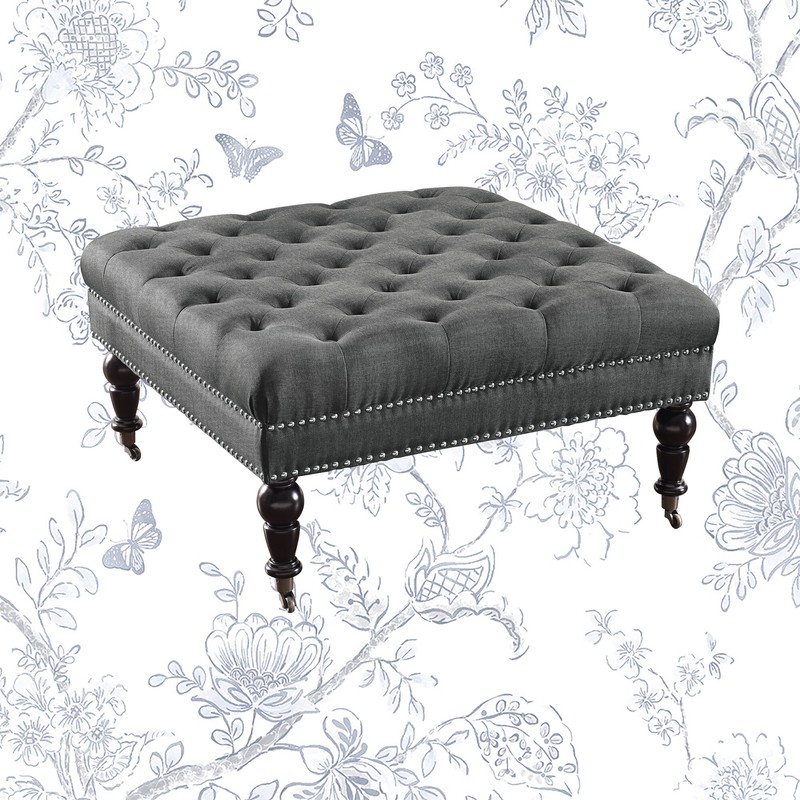 Landis 34.63'' Wide Tufted Square Cocktail Ottoman