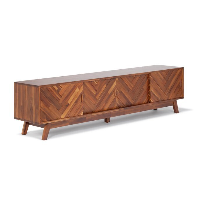 Large Acacia Wood Low TV Stand