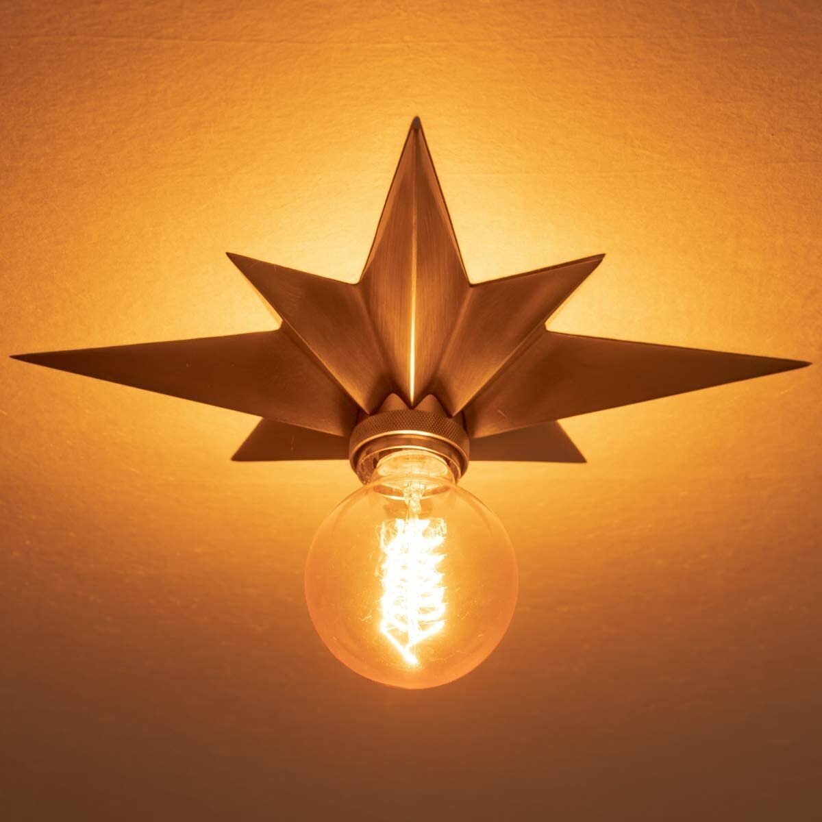 Large Globe Bulb and Star Ceiling Light Fixture