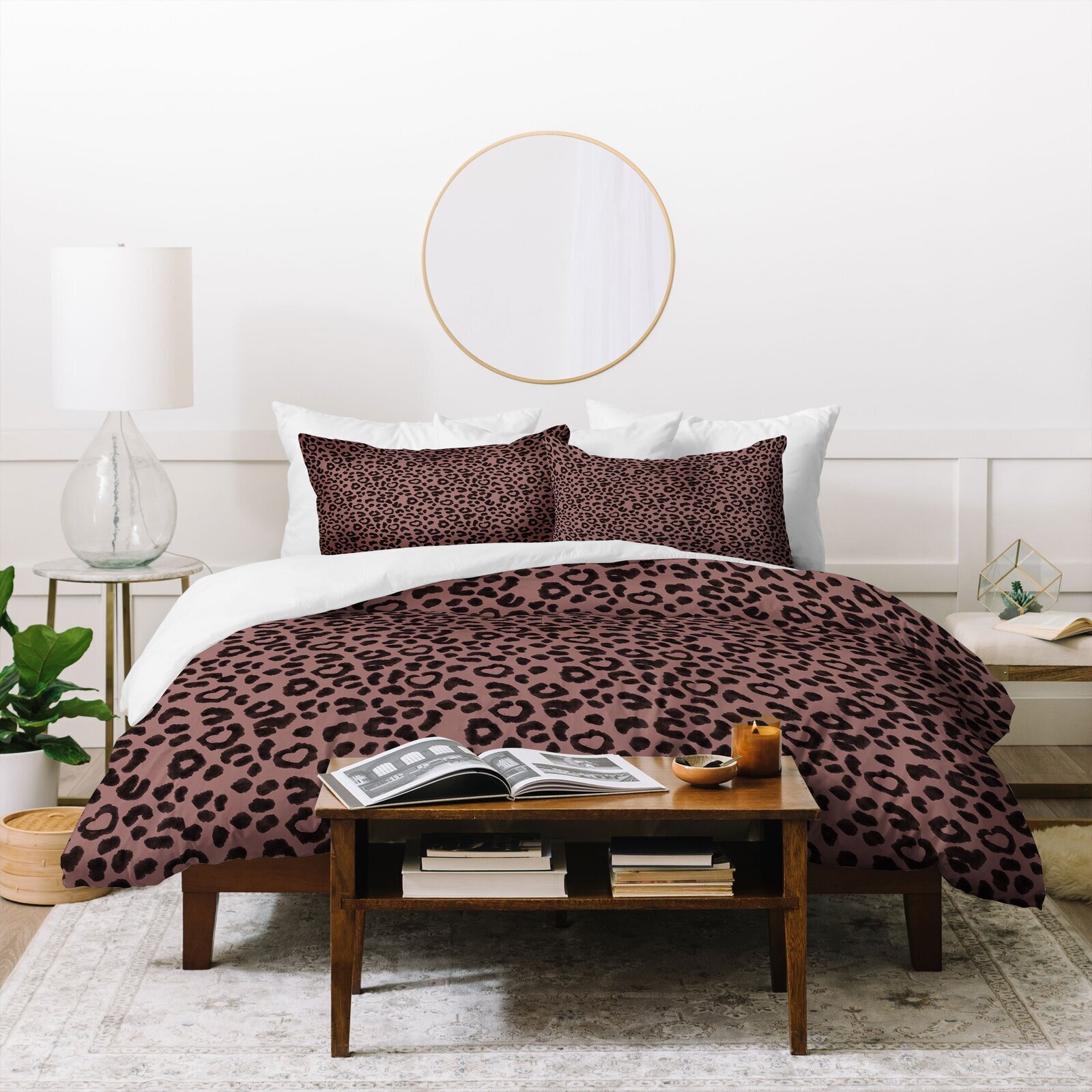 Large Leopard Print King Comforter Set