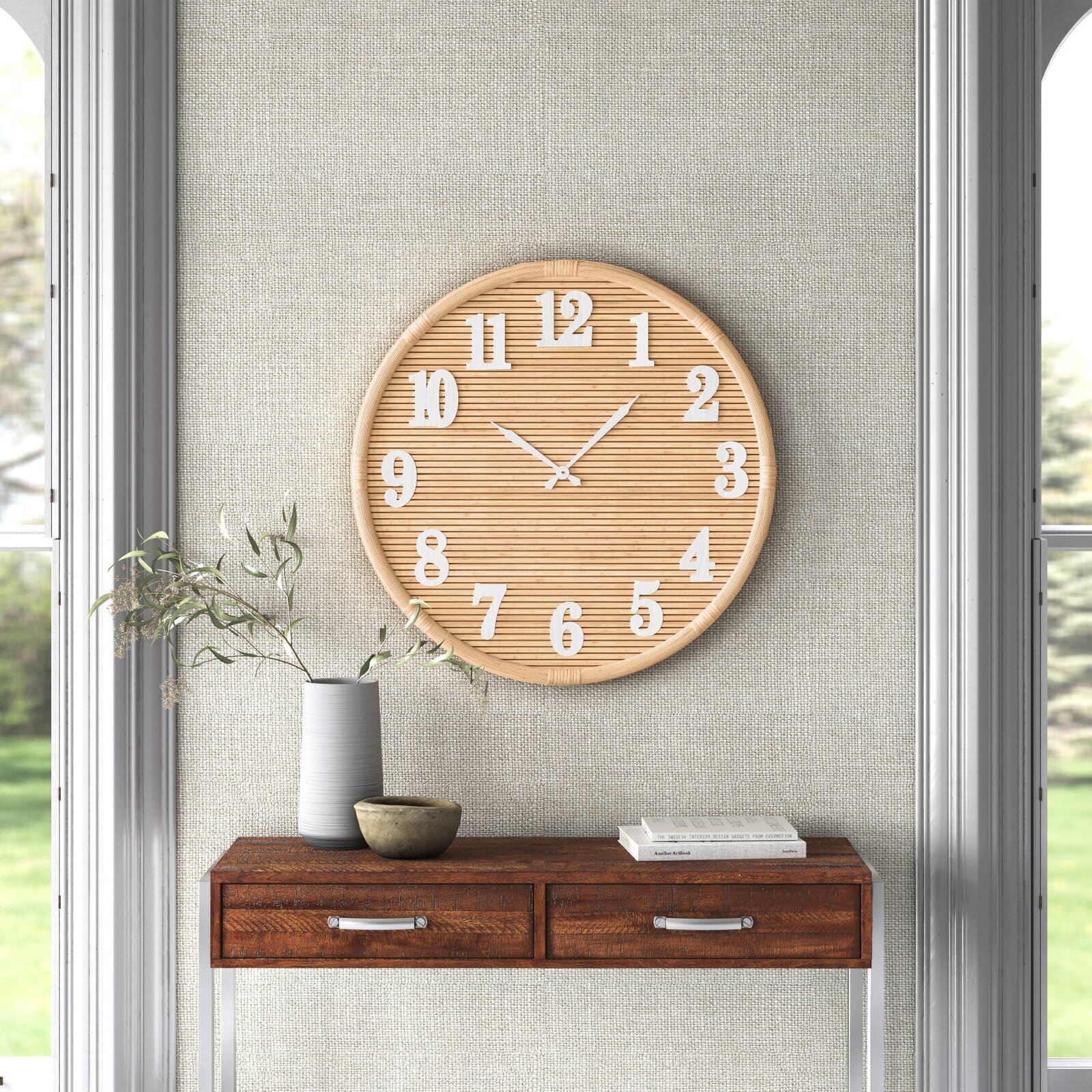 Large retro wall clock in a simple design
