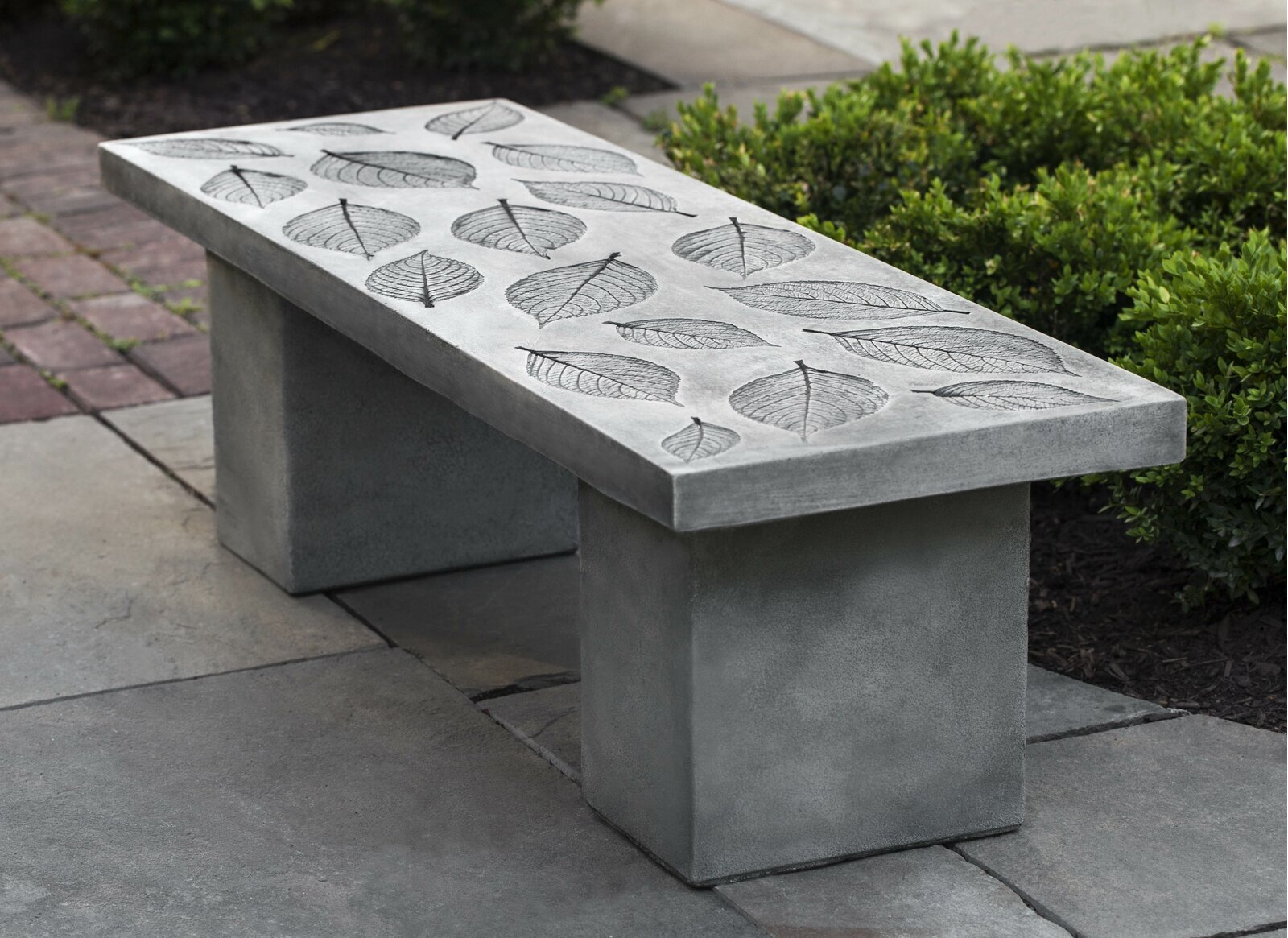 Leaf Imprinted Concrete Outdoor Seating