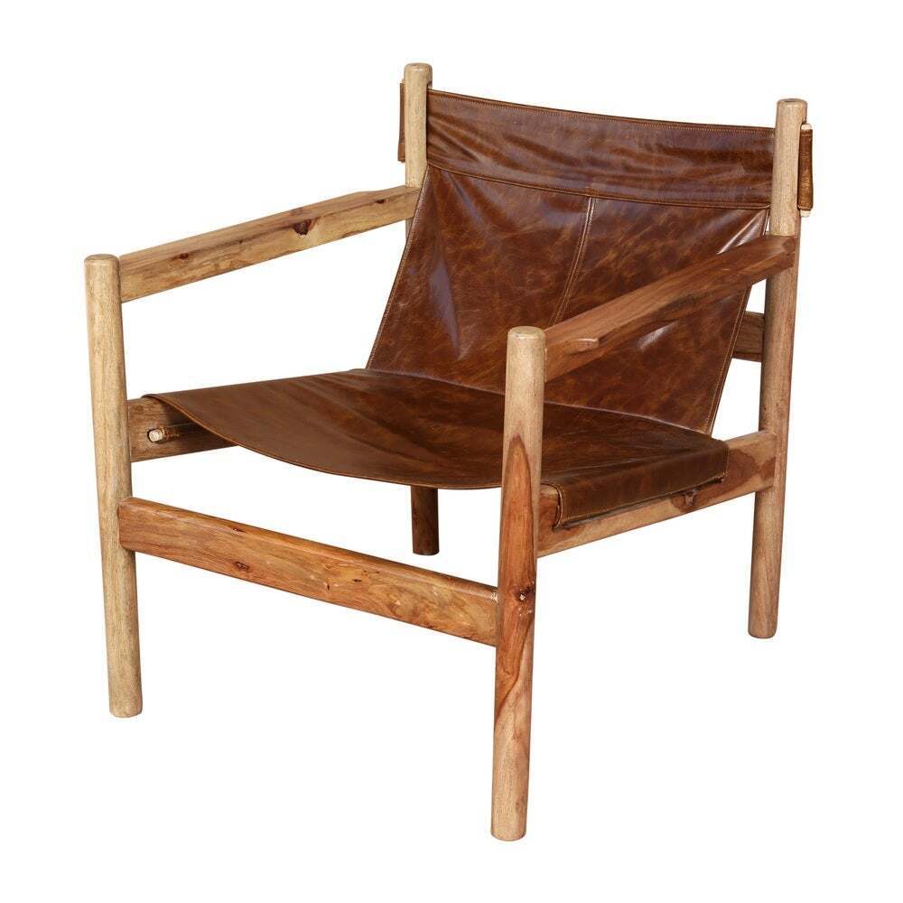 Leather Sling back Lounge style Western Armchair