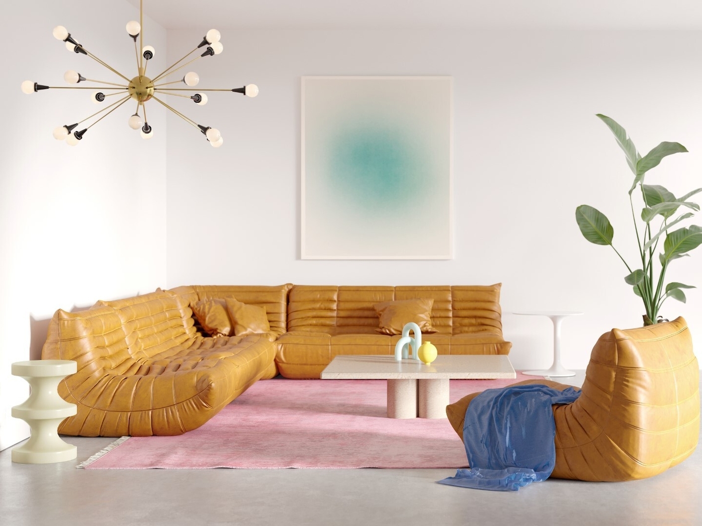 Ligne roset togo in cognac leather - THE HOUSE OF WAUW