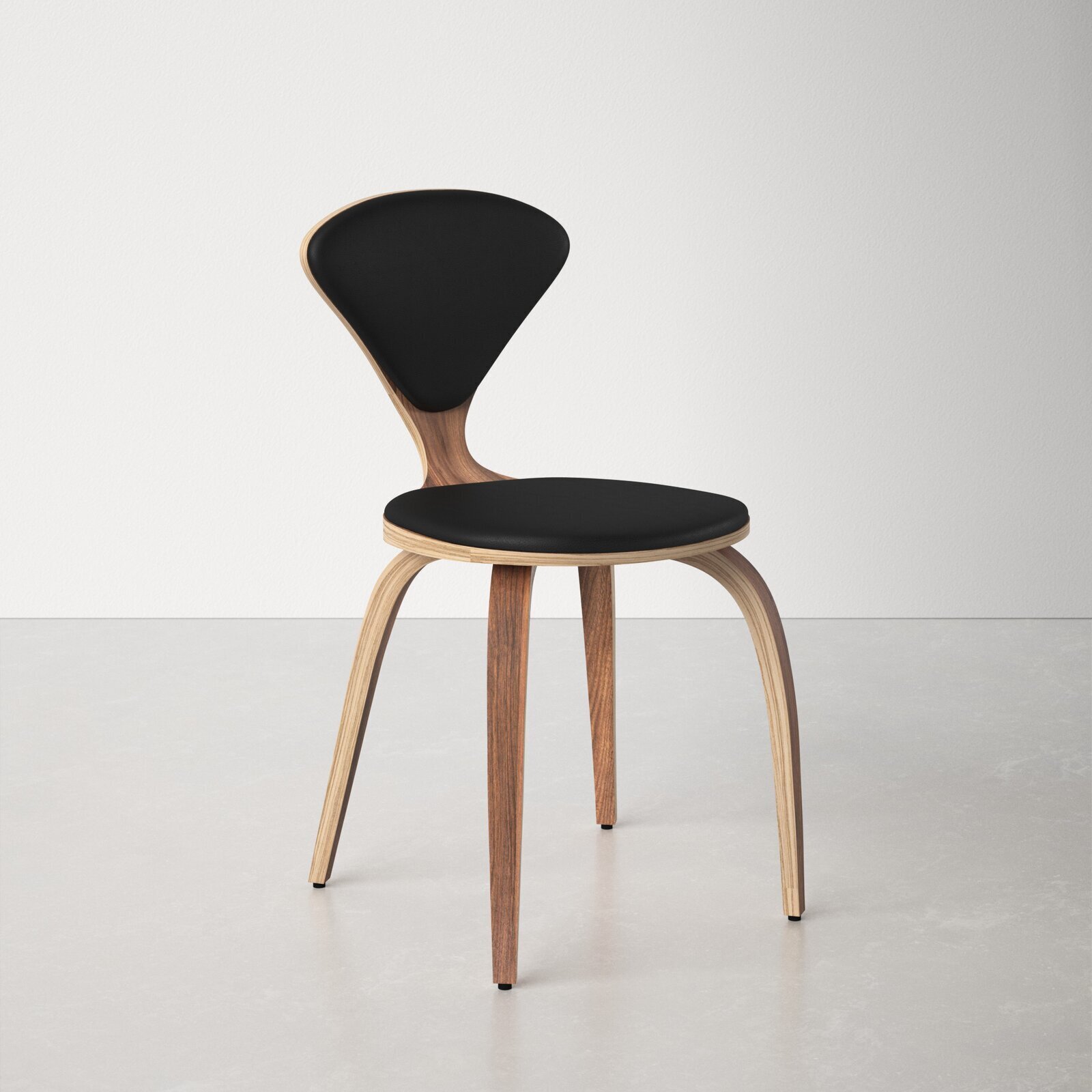 Leather Upholstered Japandi Dining Chair