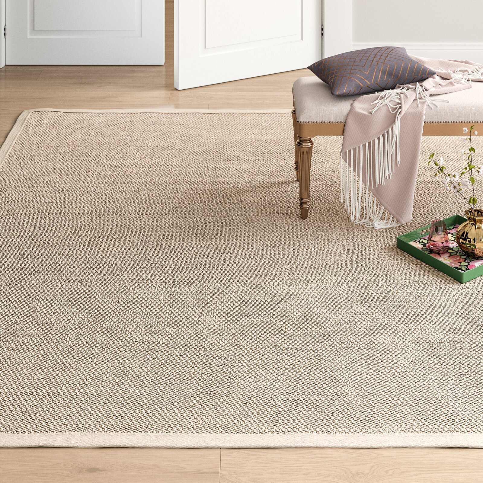 Light Color Jute and Sisal Indoor Rug 