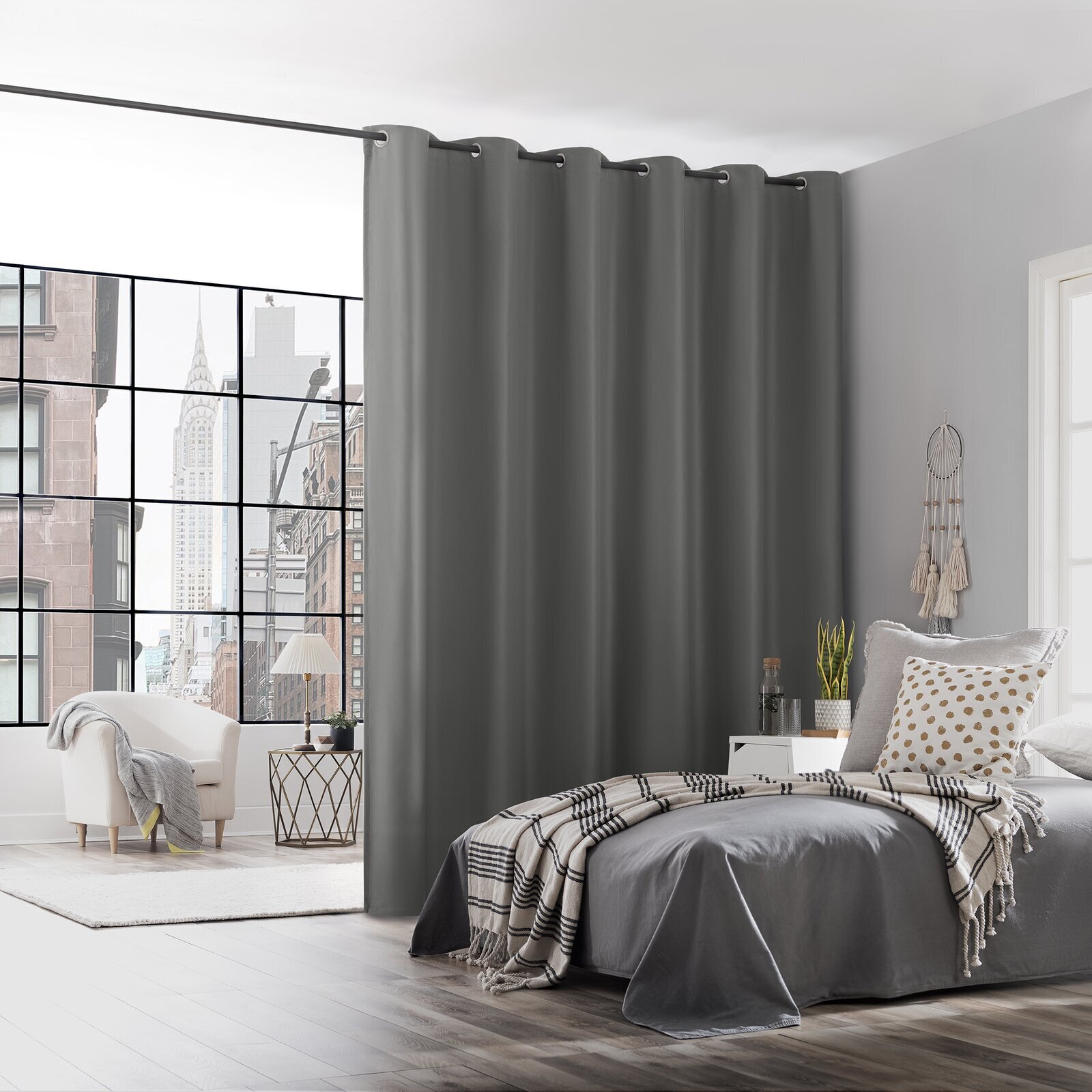 Light Grey Versatile Curtain Divider