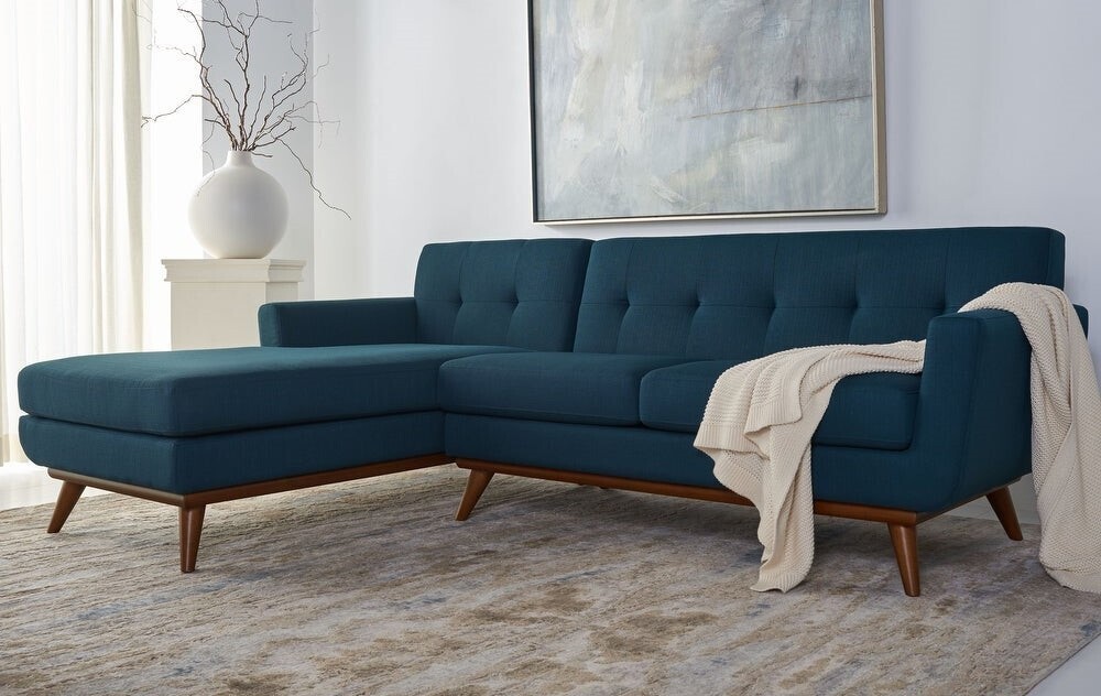Linen Tufted Sectional Sofa